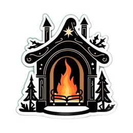 fireplace cabin SVG PNG design with clean design elements