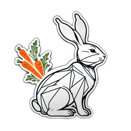 rabbit carrots sticker SVG PNG design with clean design elements