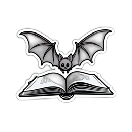 fantasy bat book SVG PNG design with clean design elements