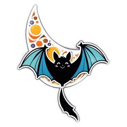 fantasy bat moon SVG PNG design with clean design elements