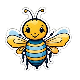 cartoon bumblebee SVG PNG design with clean design elements