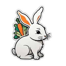 carrot rabbit SVG PNG design with clean design elements