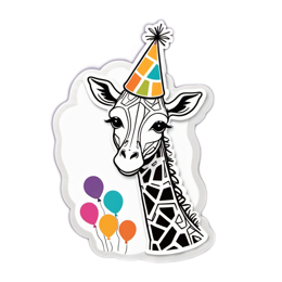 partygiraffe balloons SVG PNG design with clean design elements