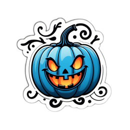 blue pumpkin smile SVG PNG design with clean design elements