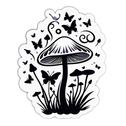 fantasy mushroom butterflies SVG PNG design with clean design elements