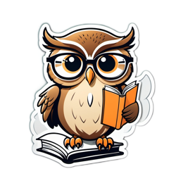 owl reading books SVG PNG design with clean design elements