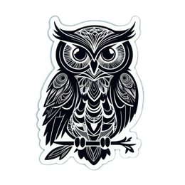 owl black and white SVG PNG design