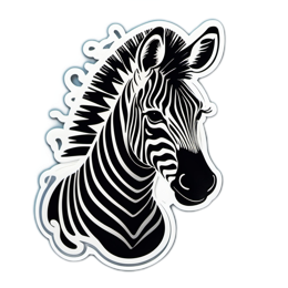 zebra sticker SVG PNG design with clean design elements