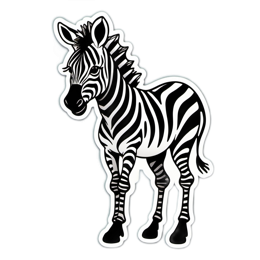 zebra black white SVG PNG design with clean design elements