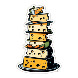cheese stack SVG PNG design with clean design elements