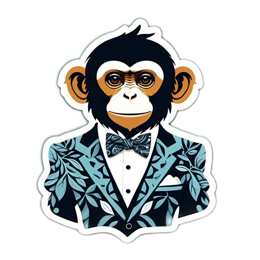 monkey tuxedo sticker SVG PNG design