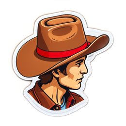 cowboy portrait SVG PNG design with clean design elements