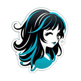 sticker cartoon hair SVG PNG design with clean design elements