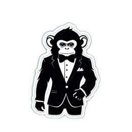 monkey tuxedo SVG PNG design with clean design elements