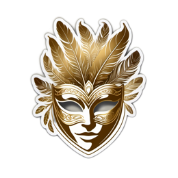 masquerade mask gold feathers SVG PNG design