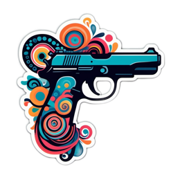 colorful artistic gun SVG PNG design with clean design elements