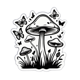 fantasy butterflies mushrooms SVG PNG design with clean design elements