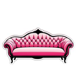 pink sofa SVG PNG design with clean design elements