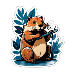 gopher gardening SVG PNG design with clean design elements