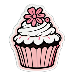 cupcake flower SVG PNG design with clean design elements