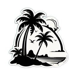 palm trees coastline SVG PNG design