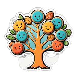 fruit smiley tree SVG PNG design