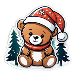 christmas bear sticker SVG PNG design