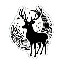 deer moon SVG PNG design with clean design elements