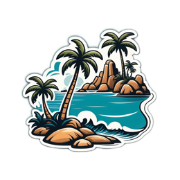 island palmtrees SVG PNG design with clean design elements