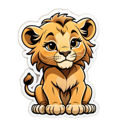 cartoon lion SVG PNG design with clean design elements