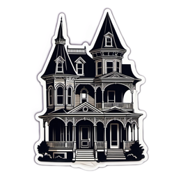 victorian house sticker SVG PNG design with clean design elements