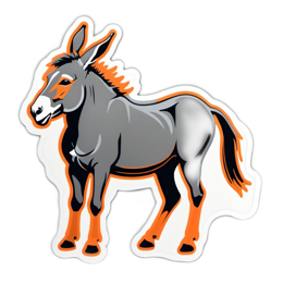 donkey sticker SVG PNG design with clean design elements