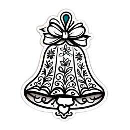 bell flower SVG PNG design with black and white floral elements