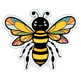 bee colorful sticker SVG PNG design with clean design elements