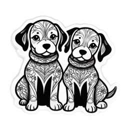stickers floral SVG PNG design with clean design elements, black and white floral elements
