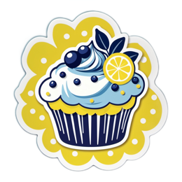 cupcake lemonblueberry SVG PNG design
