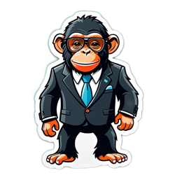 illustration cartoon monkey SVG PNG design with clean design elements