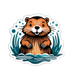 otter water SVG PNG design with clean design elements