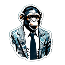 artsy chimpanzee suit SVG PNG design