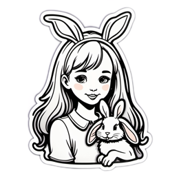 easter bunny girl SVG PNG design with clean design elements