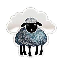 artistic sheep SVG PNG design with clean design elements