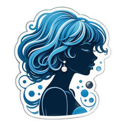 woman blue artistic SVG PNG design