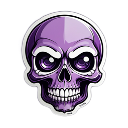 skull purple SVG PNG design with clean design elements