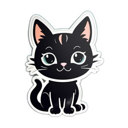 cute kitty sticker SVG PNG design with clean design elements