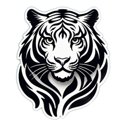 tiger blackwhite SVG PNG design with clean design elements