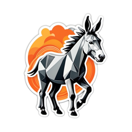 artistic donkey SVG PNG design with clean design elements