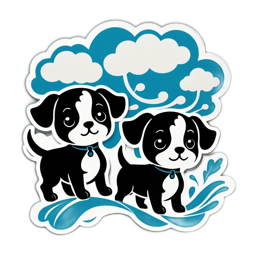 dogs illustration SVG PNG design with clean design elements
