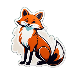 fox cartoon SVG PNG design with clean design elements