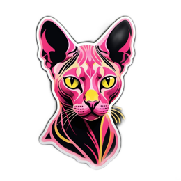 artistic pink cat SVG PNG design with clean design elements