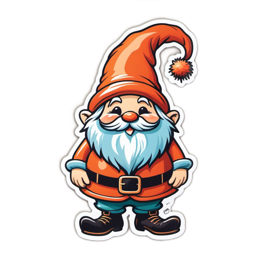 gnome character sticker SVG PNG design with clean design elements